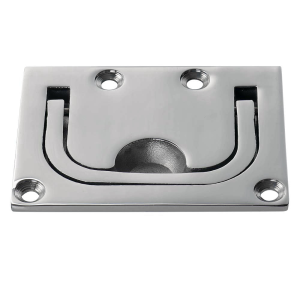 Marine Hardware 316 Stainless Steel Mirror Polish Square Flush Lift Ring